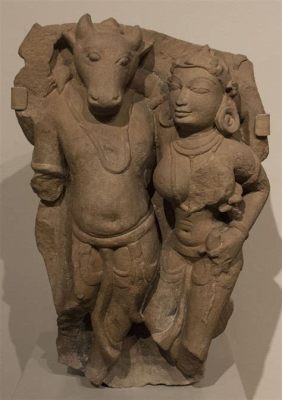 Yaksha and His Consort – A Serene Encounter Embodied Through Exquisite Carving and Timeless Storytelling!